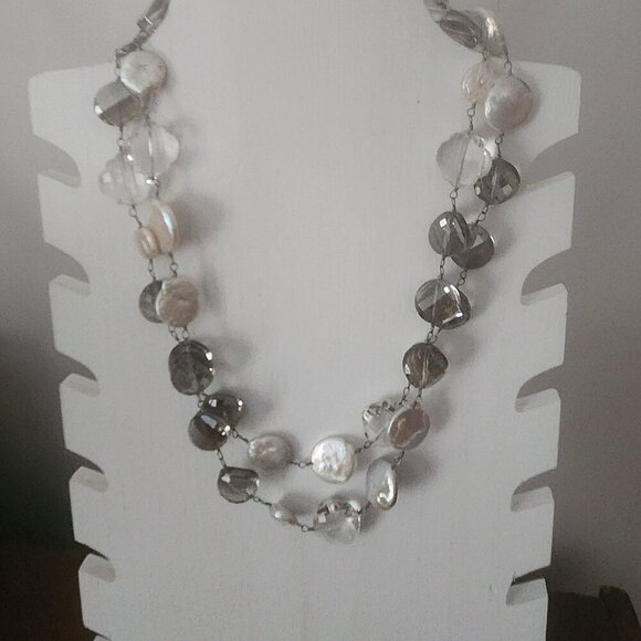 Chico's Silver-tone Necklace with Mother of Pearl